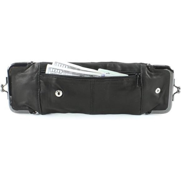 Womens Genuine Leather Cigarette Case & Lighter Holder with Twist Clasp Purse - Picture 6 of 8